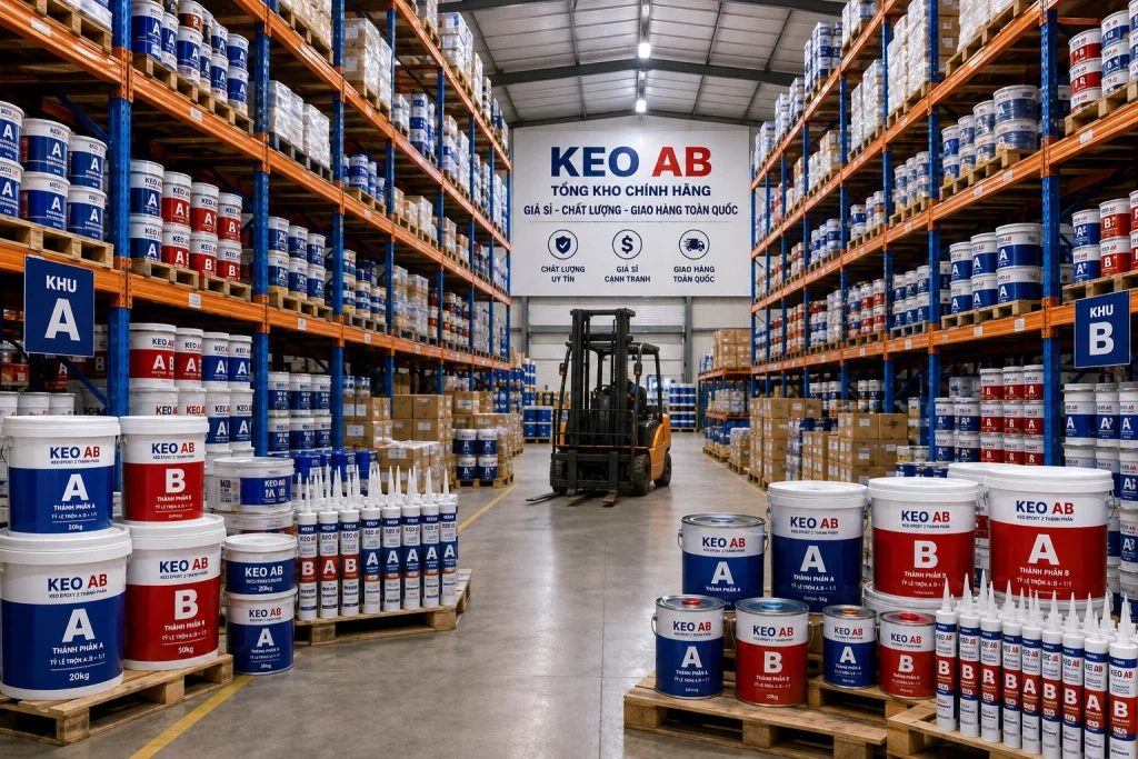 Kho hàng keo AB giá sỉ miền nam