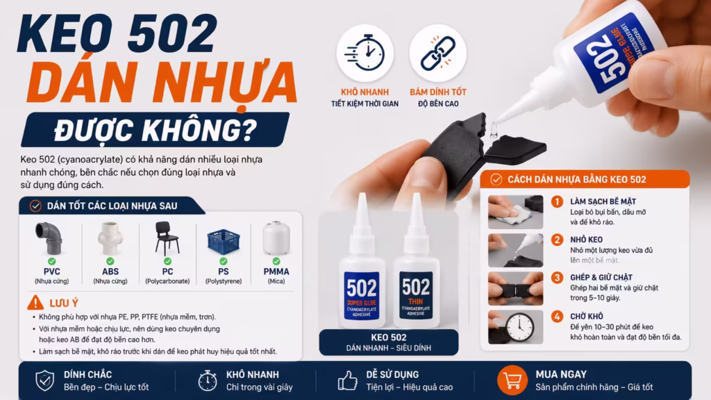 Keo 502 Dán Nhựa: Hướng Dẫn Toàn Tập & Các Loại Keo Thay Thế Tốt Nhất