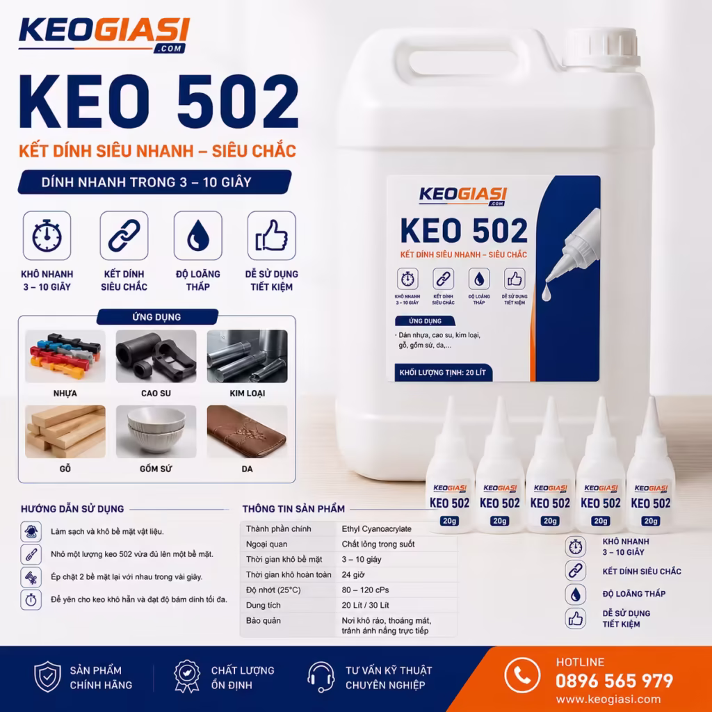 Keo 502 Công nghiệp can lớn