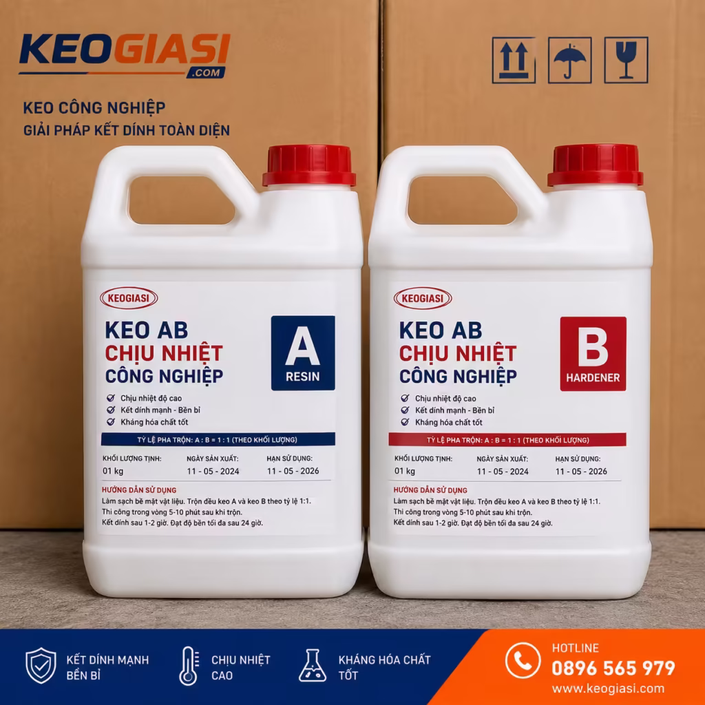 Keo AB Chịu Nhiệt Công Nghiệp – Giải Pháp Hàn Nguội, Dán Sắt, Kim Loại