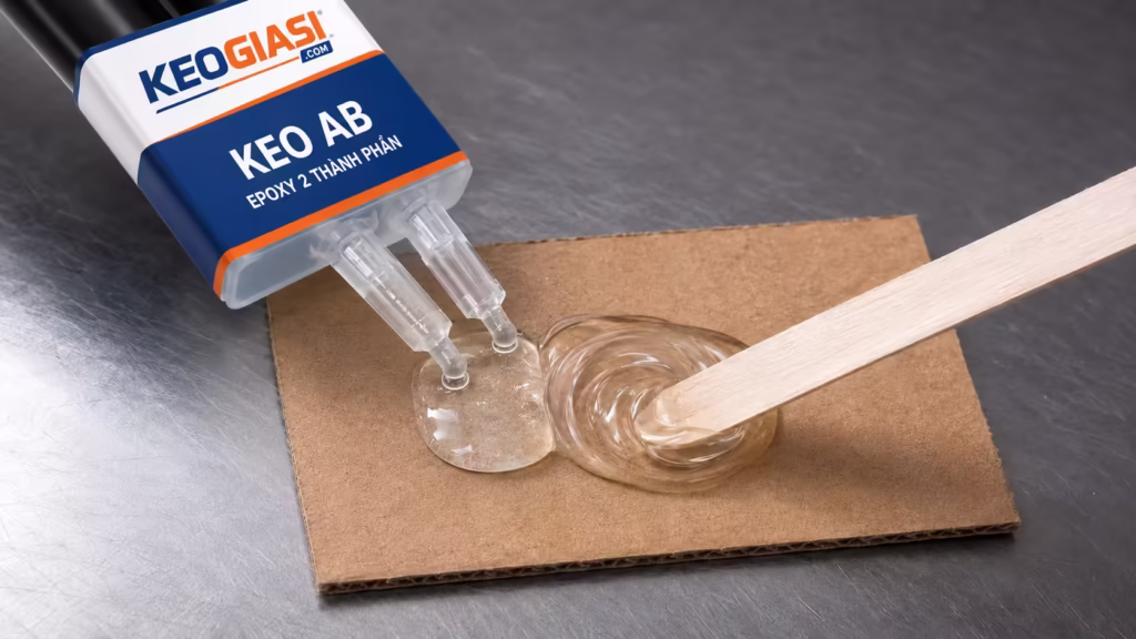 Pha keo Epoxy AB hai thành phần để dán kim loại